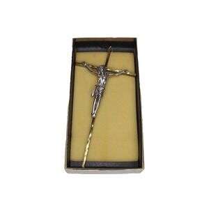 VTG Brass INRI Jesus Wall Hanging Crucifix 10" Cross Christianity Religious